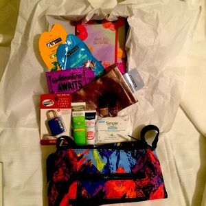 Ladies get away set multiple packets side bag with weekend essentials items